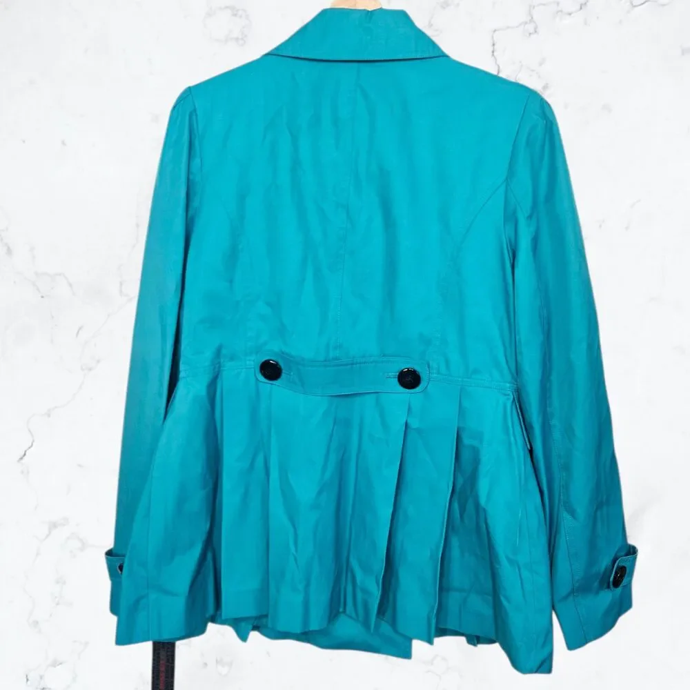 Vintage Y2K Miss Sixty Deadstock Turquoise Teal Blue Peplum Jacket - Picture 4 of 8